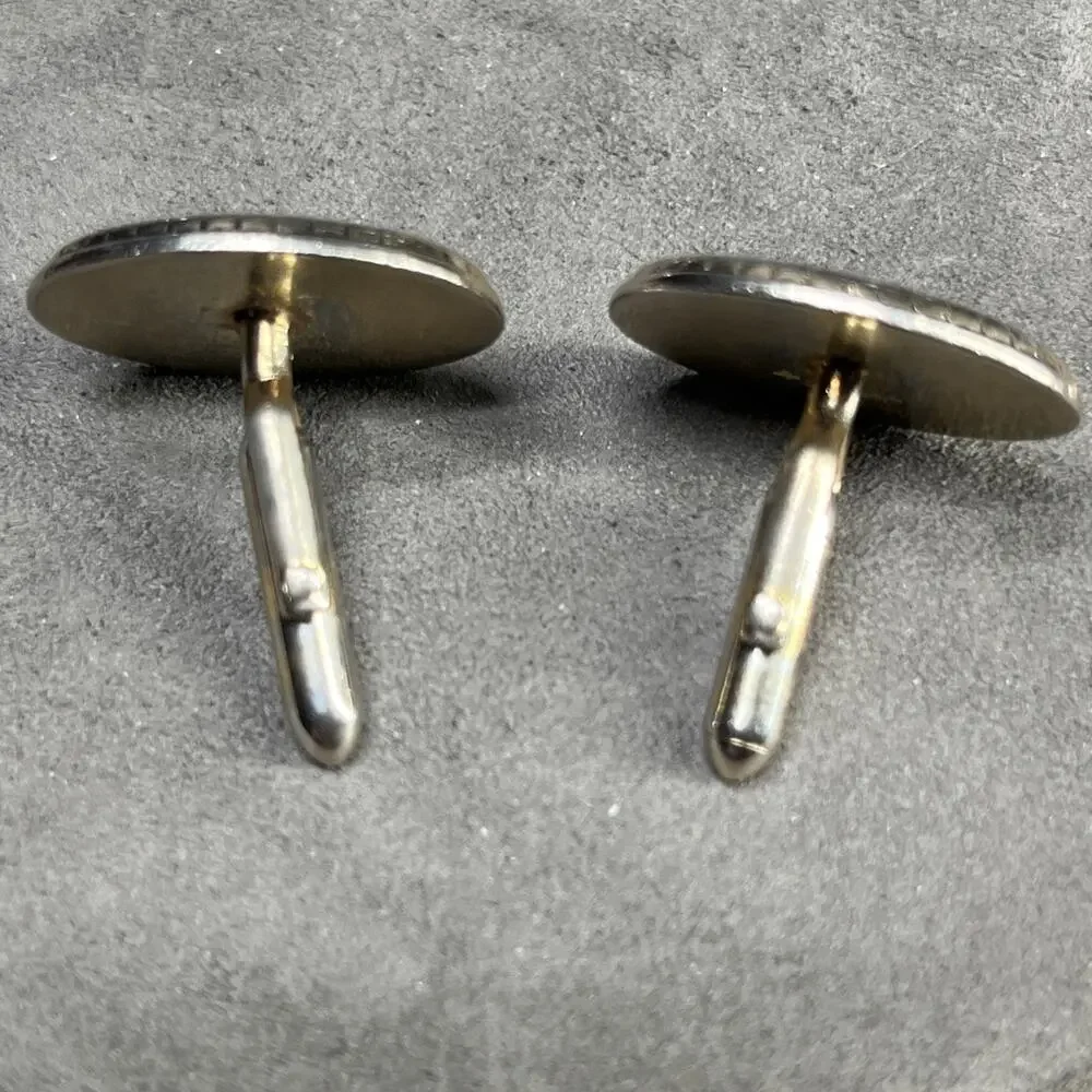 Vintage Swank Spanish Damascene Cufflinks Ornate Design